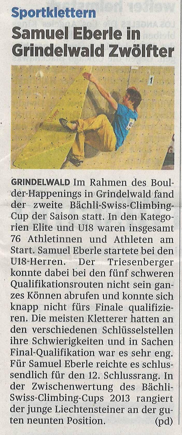 12. Rang bei zweiten BSCC 2013