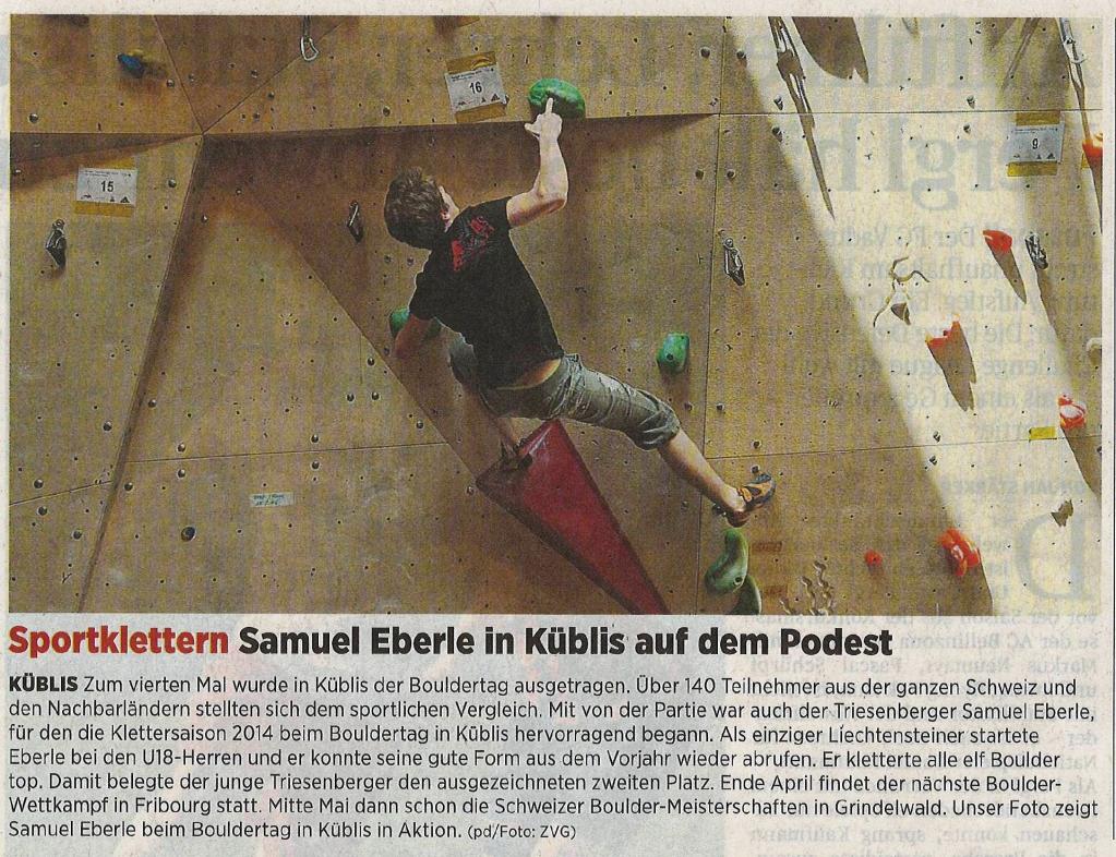 2. Rang U18 Herren Bouldertag 2014